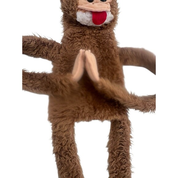 VTG 1980 FURRY HUGGEMS 38" Brown Tan Hanging Full Body Hand Monkey PUPPET Korea - Picture 5 of 16